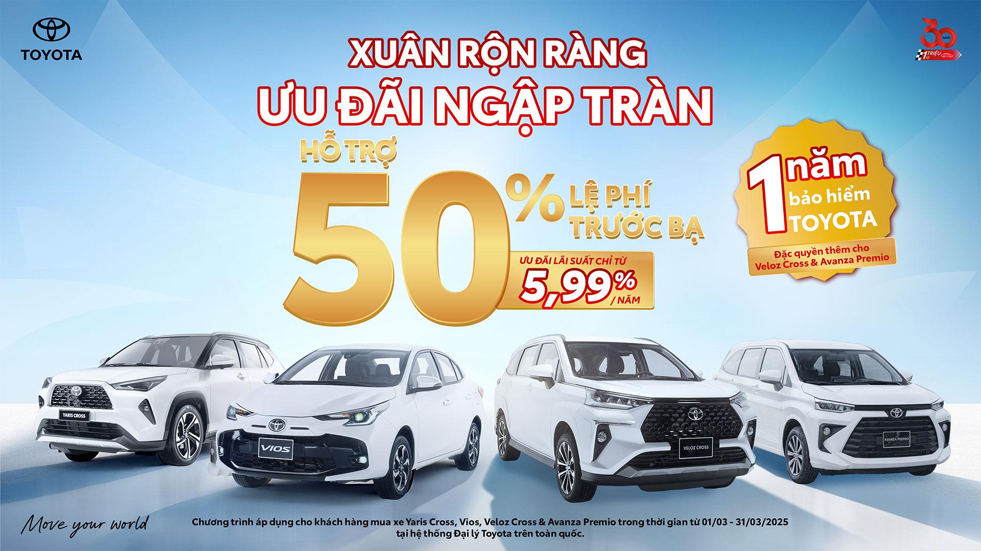 TOYOTA VIỆT NAM TRIỂN KHAI CHƯƠNG TRÌNH KHUYẾN MẠI CHO MẪU XE VIOS, VELOZ CROSS, AVANZA PREMIO VÀ YARIS CROSS TRONG THÁNG 03/2025