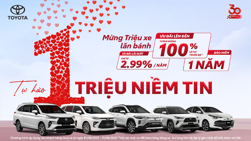 TOYOTA VIỆT NAM CÙNG HỆ THỐNG ĐẠI LÝ TRIỂN KHAI CHƯƠNG TRÌNH KHUYẾN MẠI THÁNG 08/2025
